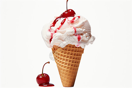 冰凉解渴的樱桃冰淇淋图片