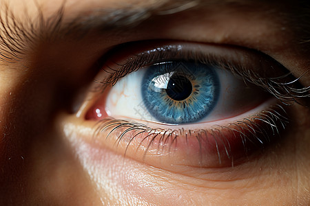 人类眼睛的特写深蓝的眼眸背景
