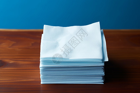 简约洁白的白色餐巾纸背景图片