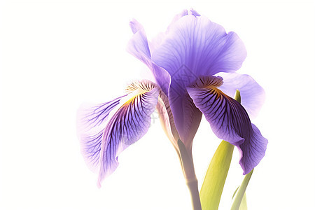 夏季花园绽放的紫色鸢尾花朵图片