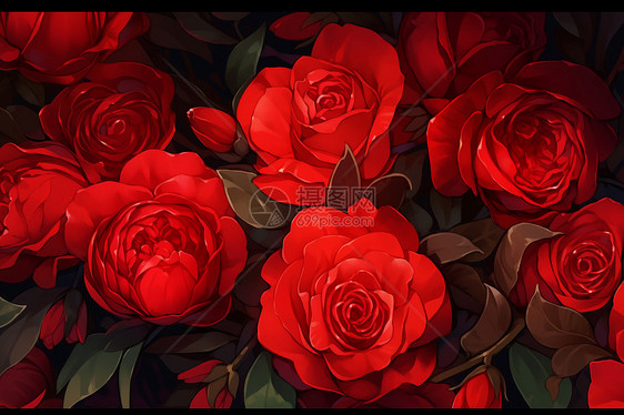 娇艳欲滴的玫瑰花朵图片
