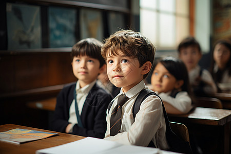 上课的小孩子背景图片