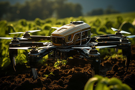 农田里面的无人机设备背景图片