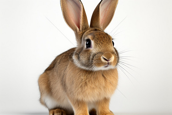 一只棕色的兔子图片