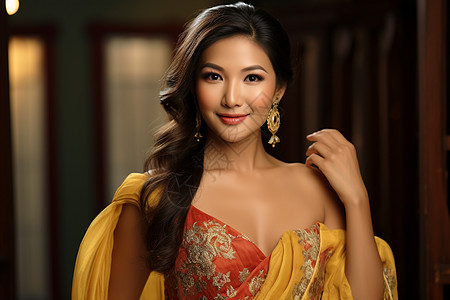 泰国服饰泰国美女背景