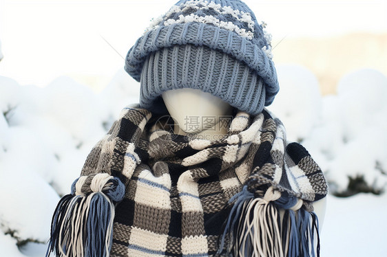 冬季保暖的帽子和围脖图片