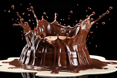香醇浓郁的巧克力牛奶背景图片