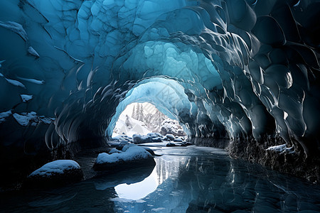 冰雪奇观的溶洞景观图片