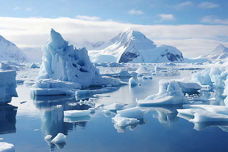 全球变暖导致的冰川融化背景图片