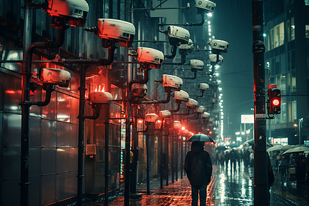 深夜雨中图片