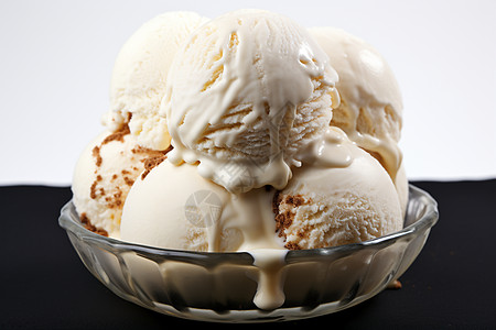 冰淇淋盛在碗中背景图片