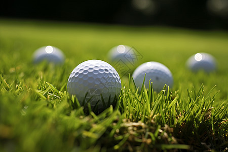 绿草场上的高尔夫球图片