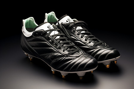 一双黑白配色的足球鞋图片