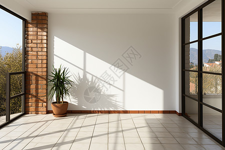 现代风格的空房间背景图片