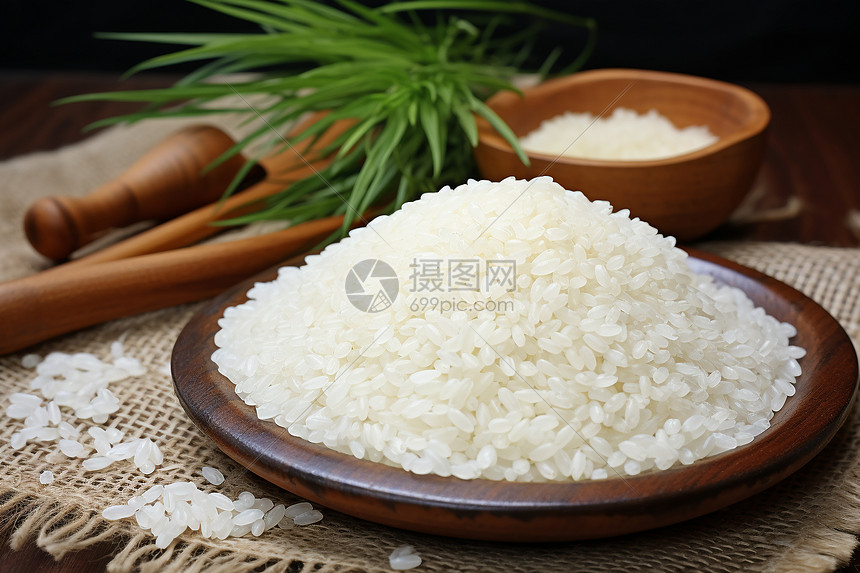 粒粒香的大米主食图片