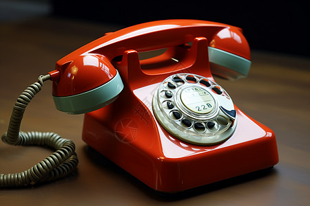 红色复古电话背景图片
