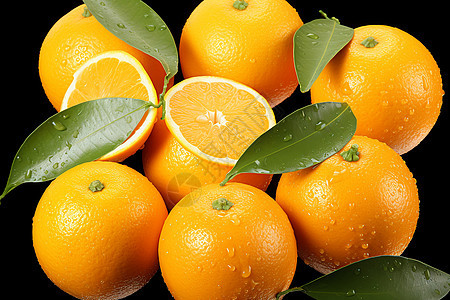 橙子上的水滴图片