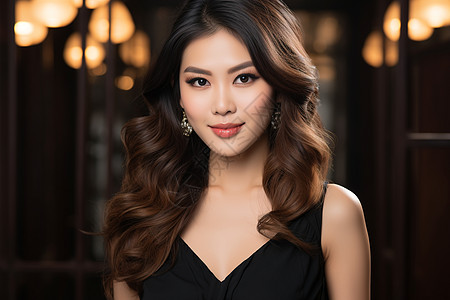 优雅时尚的亚洲美女背景图片
