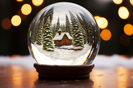 玻璃球中的房子图片