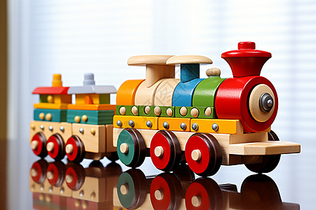 玩具列车在桌子上图片