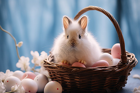 篮子里的兔子和彩蛋图片