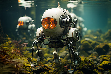 水下机器人背景图片