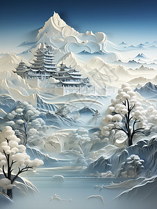 雪山奇观背景图片