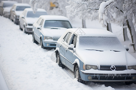 白雪皑皑车辆背景图片