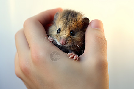 手心里的小仓鼠背景图片