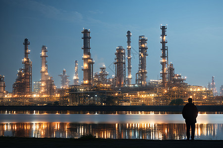 大型石油精炼厂图片