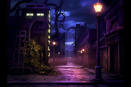 夜幕下的暗巷图片