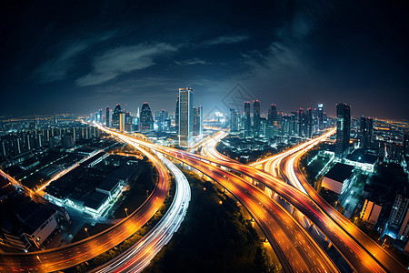 夜幕中繁忙都市背景图片