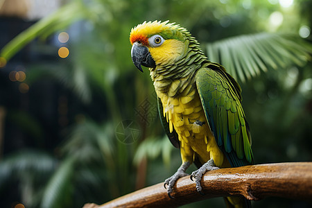 翠绿色丛林中的非洲鹦鹉图片