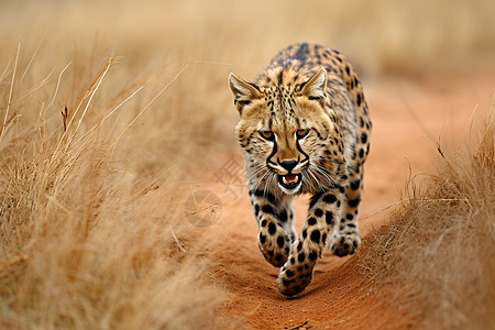 草原上行走的猎豹高清图片