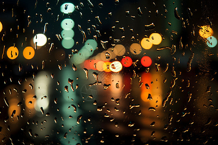 雨夜行车模糊的光影图片