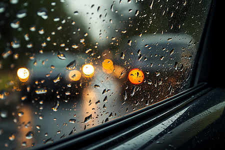 雨中行车背景