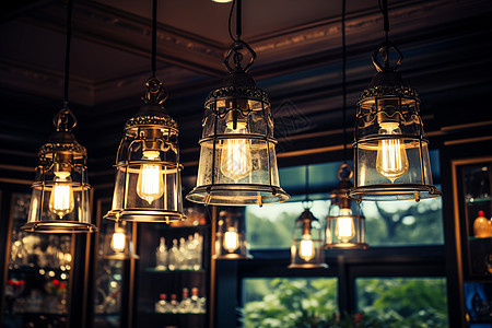 复古风情餐厅吊灯图片