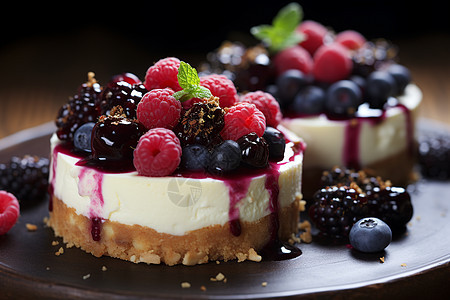蓝莓的浆果蛋糕图片