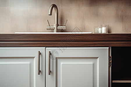 室内厨房的水槽设计背景图片