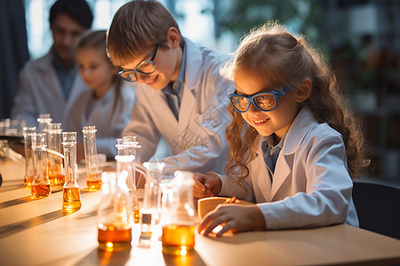 学生实验做实验的孩子们背景