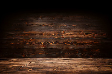 木屋中的木地板背景图片