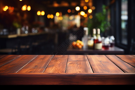 餐厅的木制桌子背景图片