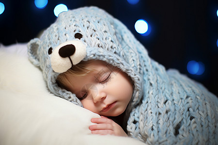 安睡的宝宝宝宝帽子高清图片