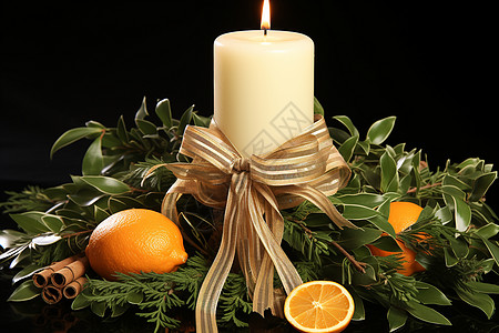 庆祝圣诞节的烛光蜡烛背景图片