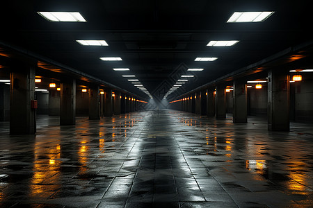 光影下的地下停车场背景图片