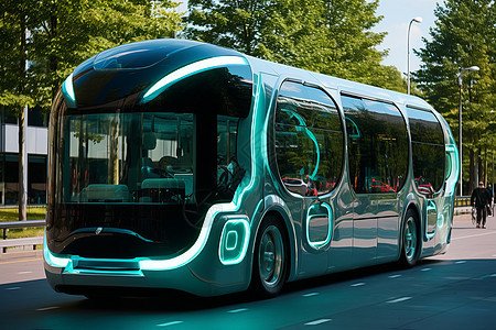氢能量驱动的巴士背景图片