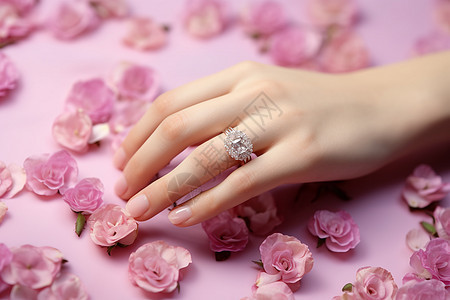 浪漫的钻石订婚戒指图片