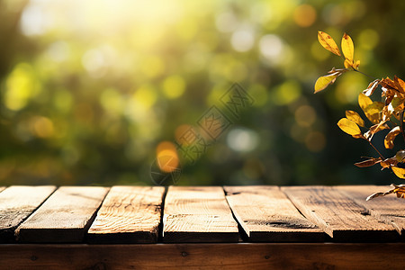 田园风光的木桌背景图片