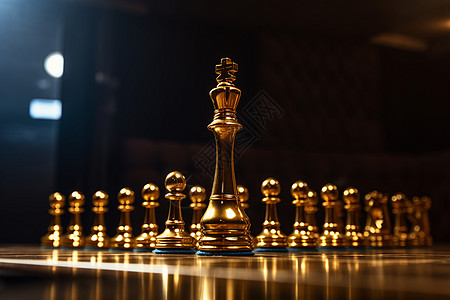 金色象棋棋盘上的国王背景