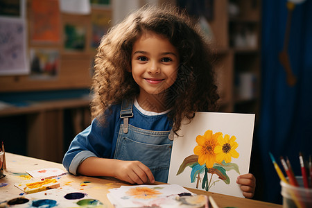艺术绘画培训的外国小女孩图片